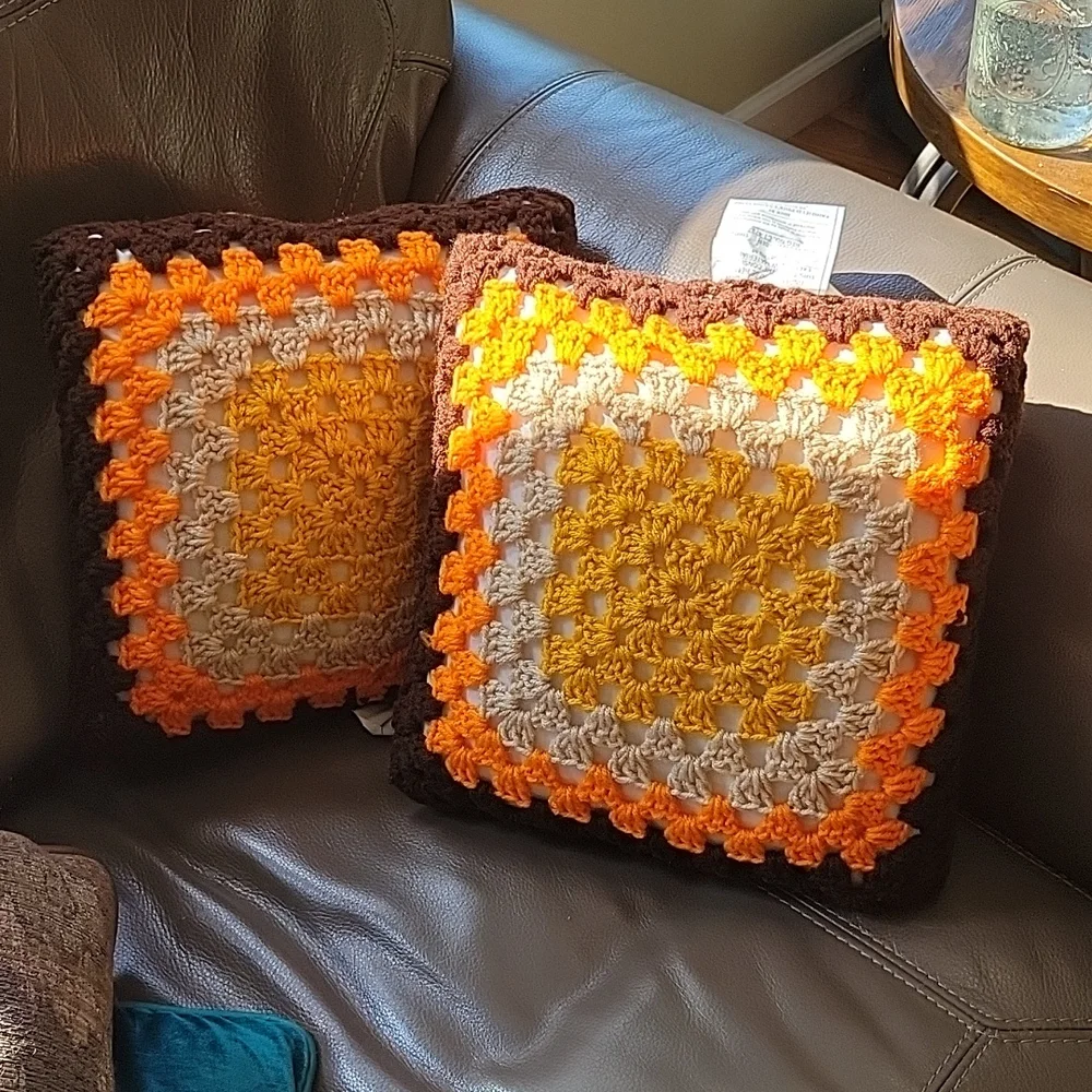 Vintage Crochet throw pillows